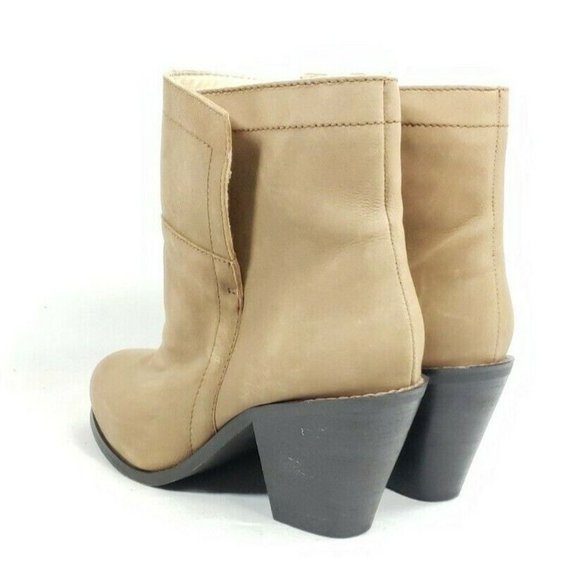 Santa Fe Boot Co. Heeled Ankle Boots Women's Size 9 Tan Leather Slip On - Picture 5 of 8